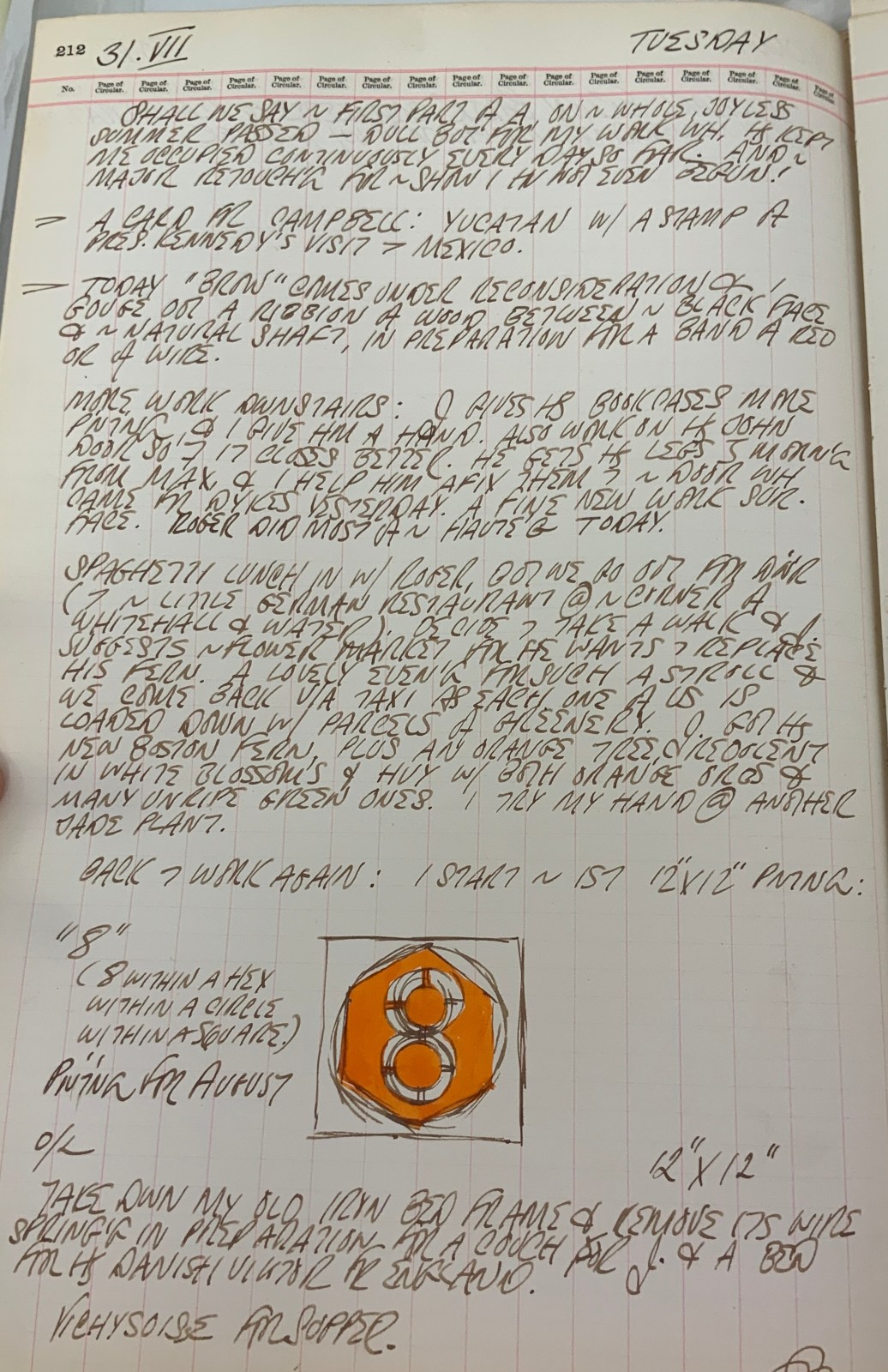 July 31, 1962 -  - Journals - Robert Indiana