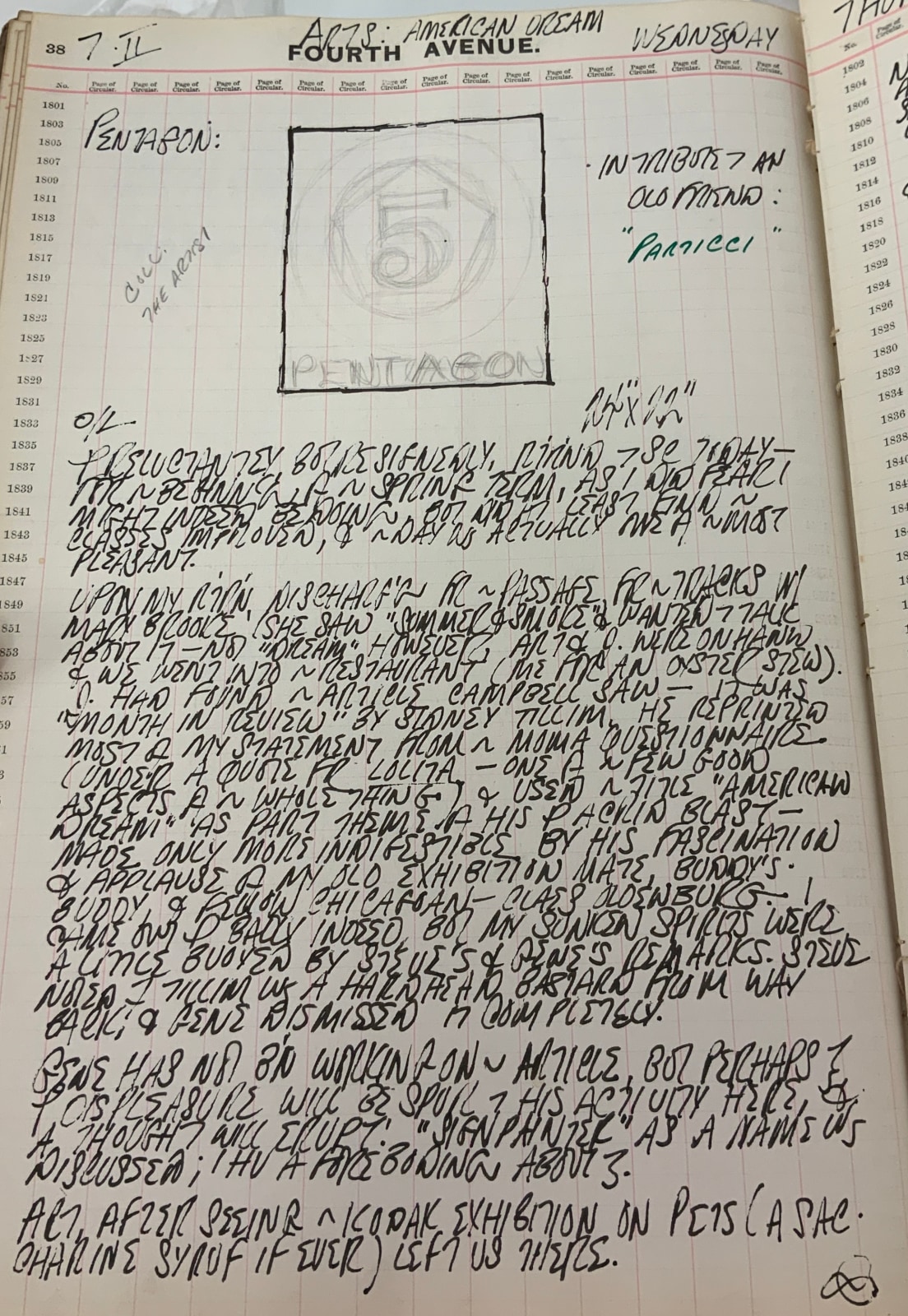 February 7, 1962 -  - Journals - Robert Indiana
