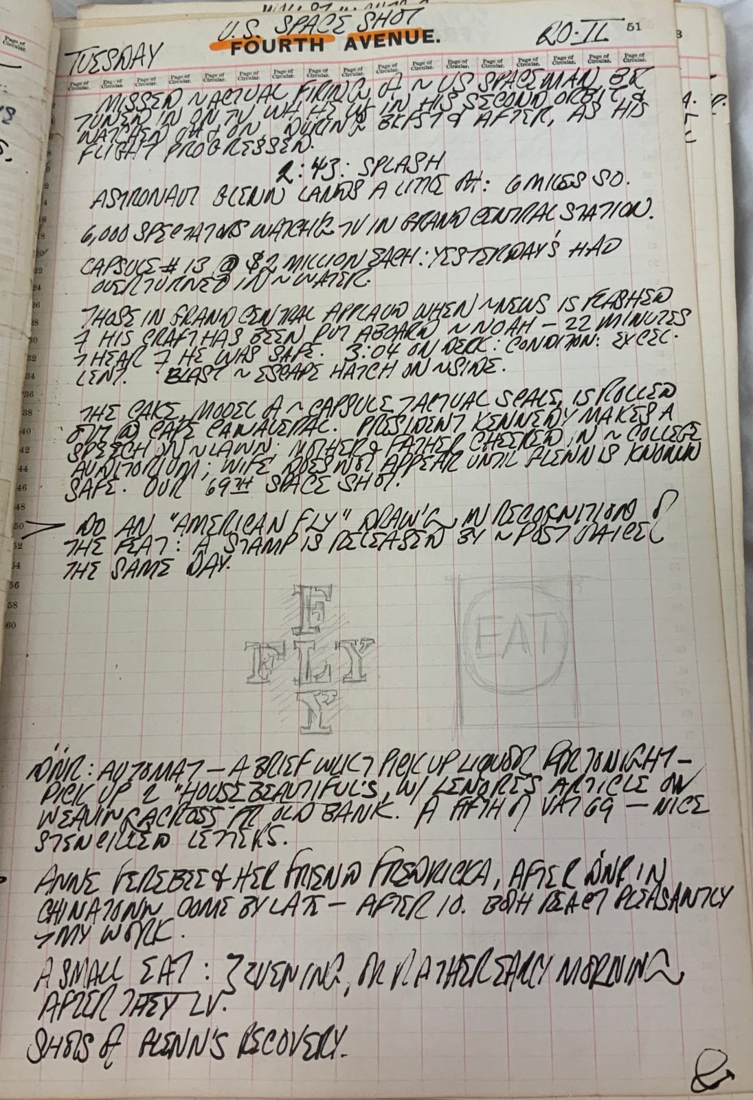 February 20, 1962 -  - Journals - Robert Indiana