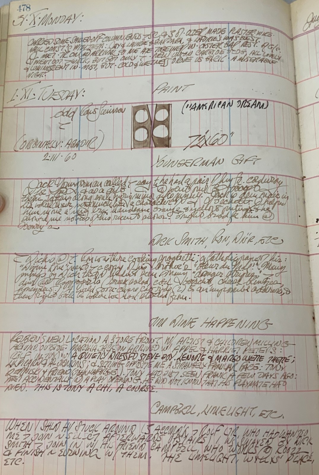 October 31–November 1, 1960 -  - Journals - Robert Indiana