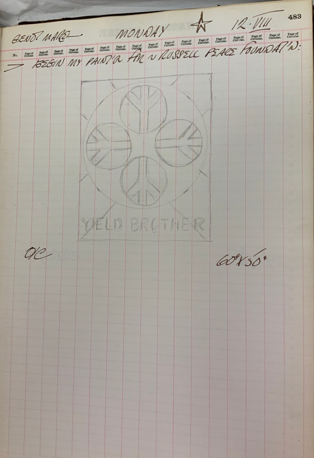 August 12, 1963 -  - Journals - Robert Indiana