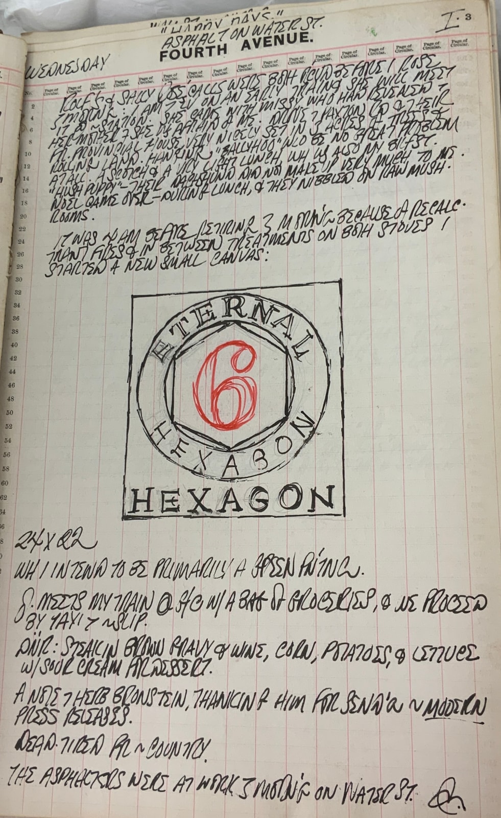 January 3, 1962 -  - Journals - Robert Indiana