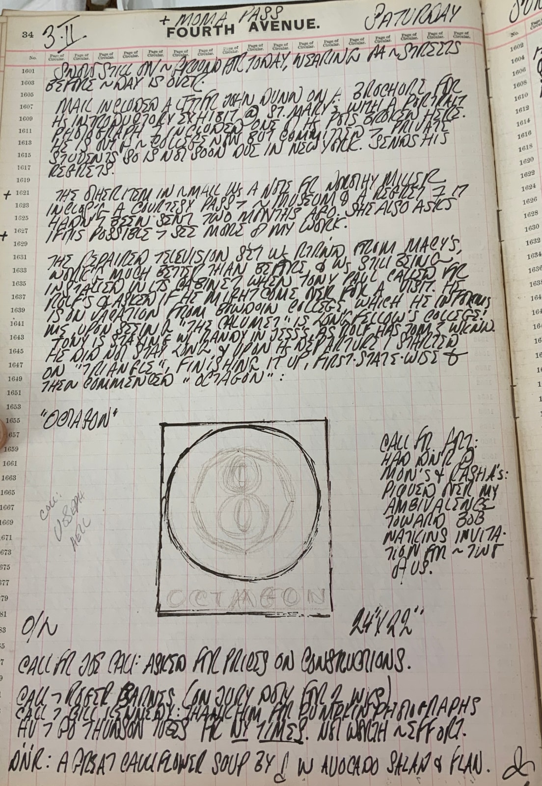 February 3, 1962 -  - Journals - Robert Indiana