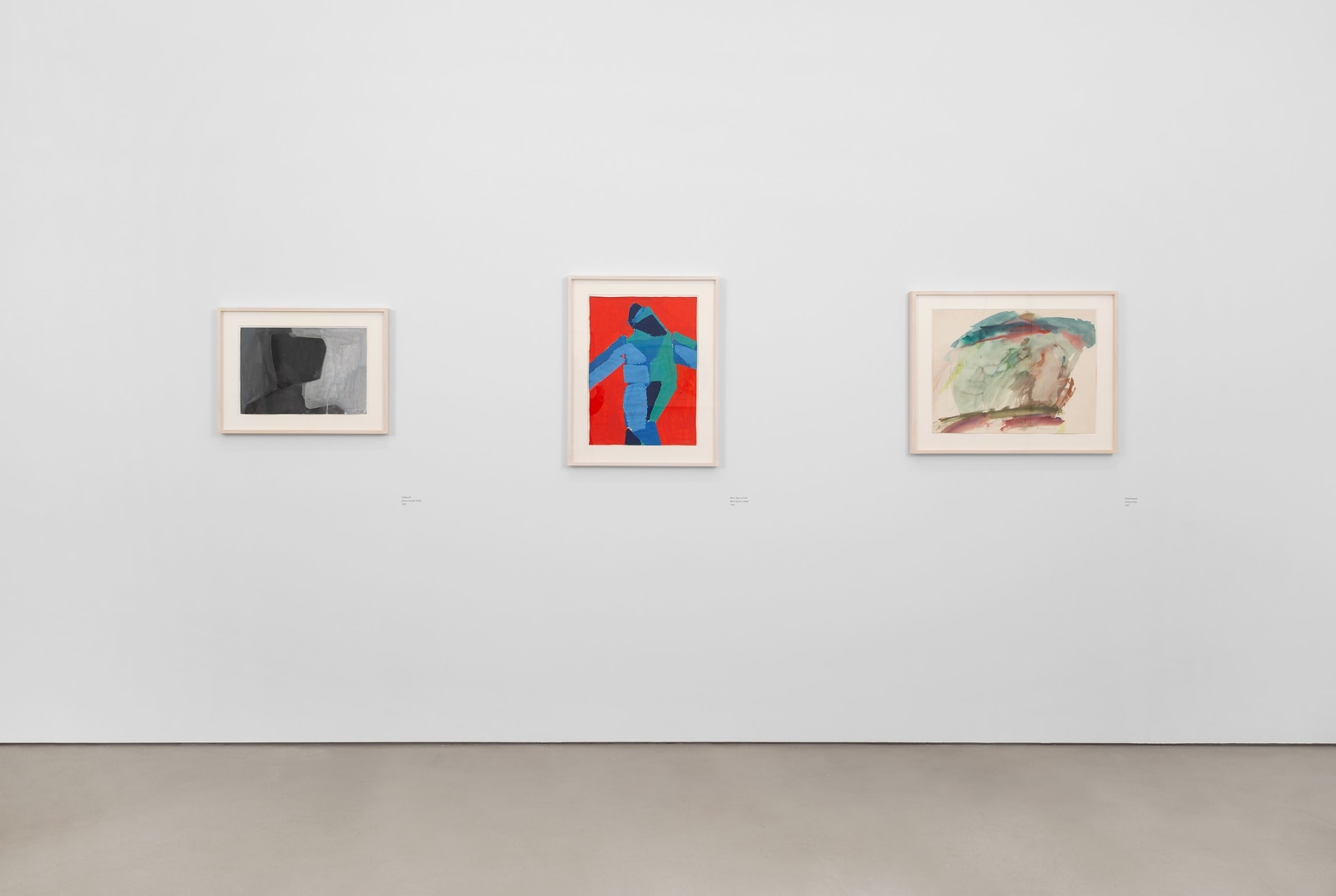 Installation view, Maria Lassnig,&nbsp;Works on Paper, 1955&ndash;2004, Petzel, 2025