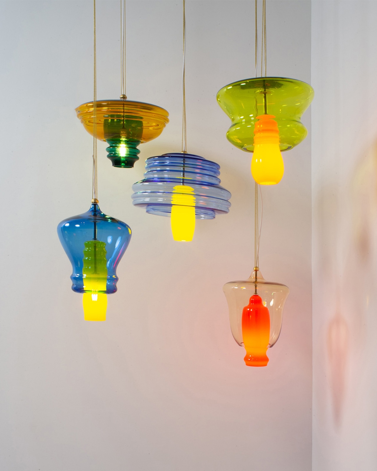 Jorge Pardo, Untitled (Set of 5 Glass Lamps)