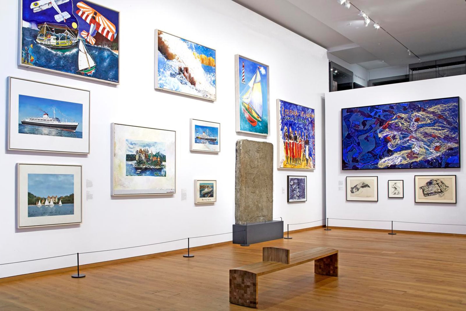Installation view, Malcolm Morley at the Ashmolean: Paintings and Drawings from the Hall Collection, Ashmolean Museum of Art and Archaeology, University of Oxford, Oxford, UK, 2013
