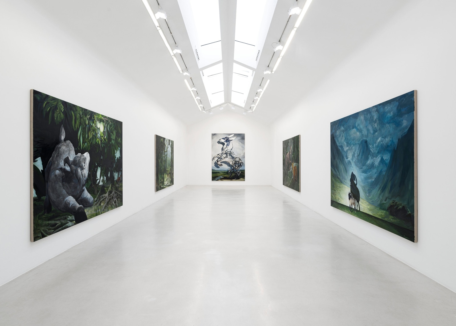 Installation view, Emma Webster, The Engine of Beasts, Perrotin, Paris, 2024