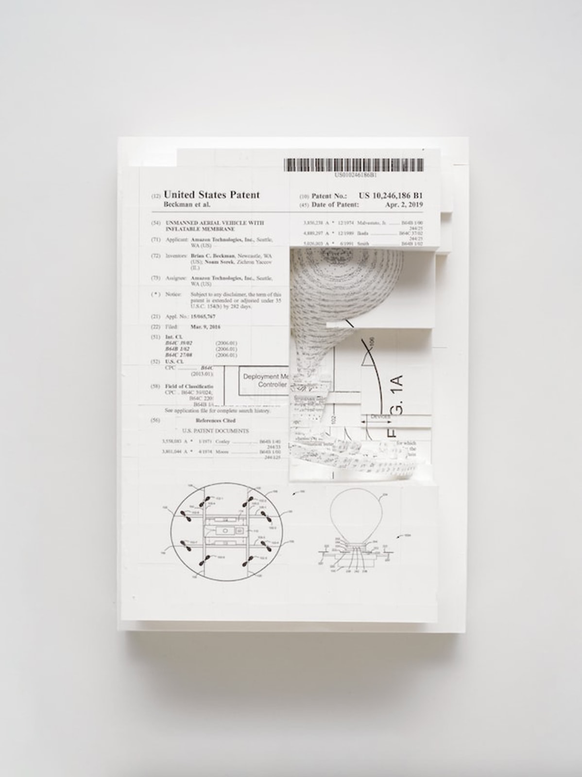 Simon Denny, Document Relief 28 (Amazon Delivery Drone patent)