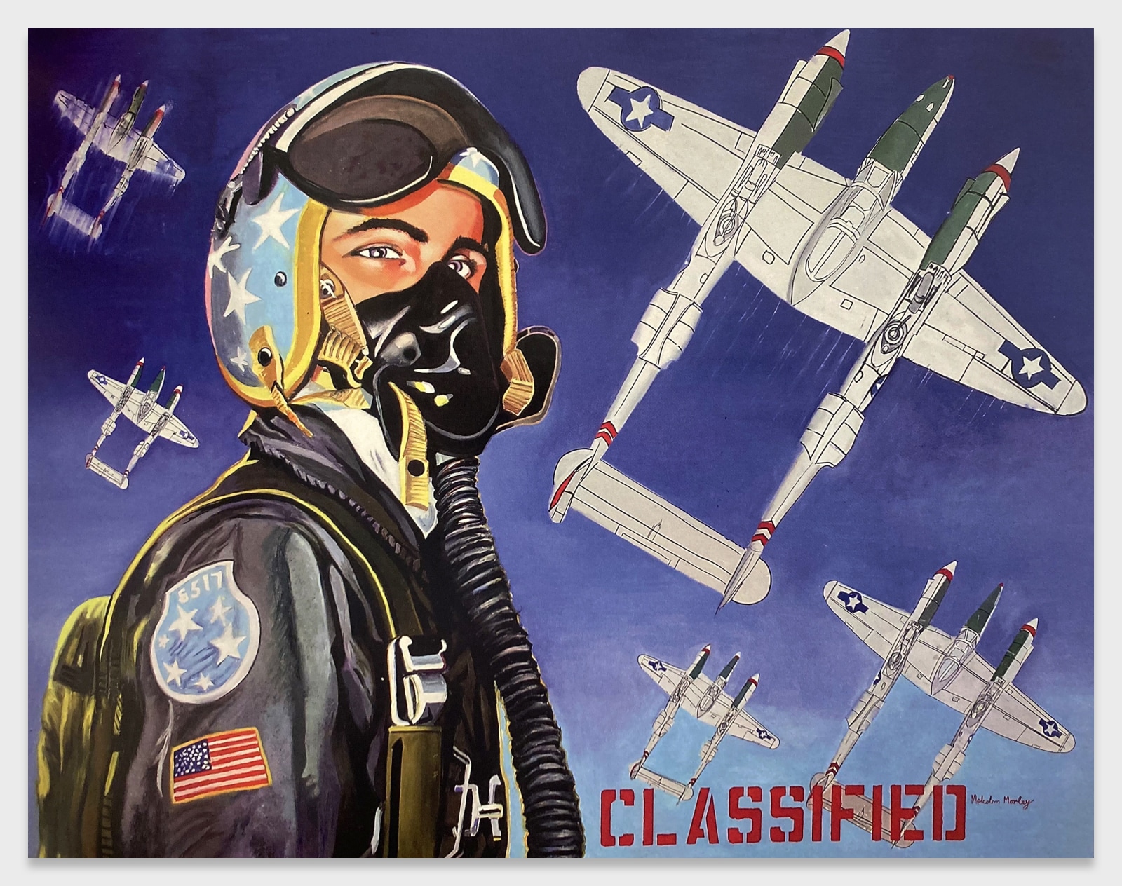 Malcolm Morley, American Fighter Pilot (Ace), 2011, Oil on linen, 45 1/2 x 58 inches.