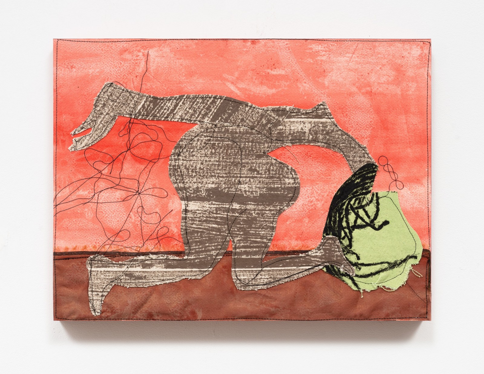 Tschabalala Self, Study 9 on Wood with Mounted Figure