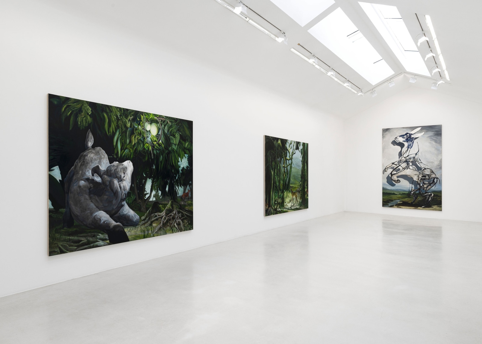 Installation view, Emma Webster, The Engine of Beasts, Perrotin, Paris, 2024