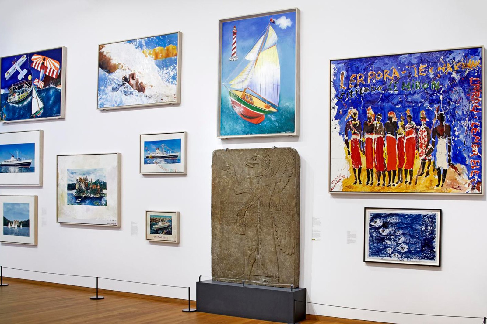 Installation view, Malcolm Morley at the Ashmolean: Paintings and Drawings from the Hall Collection, Ashmolean Museum of Art and Archaeology, University of Oxford, Oxford, UK, 2013