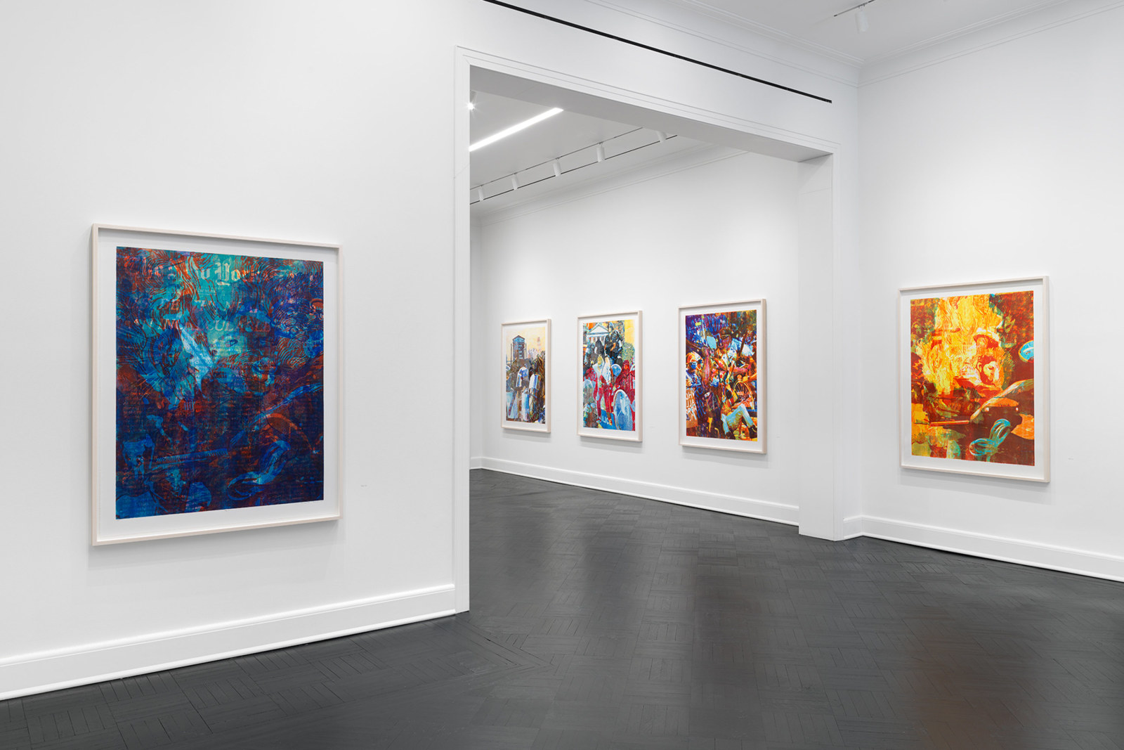 Installation view, Zorawar Sidhu and Rob Swainston, Doomscrolling, Petzel, New York, 2022