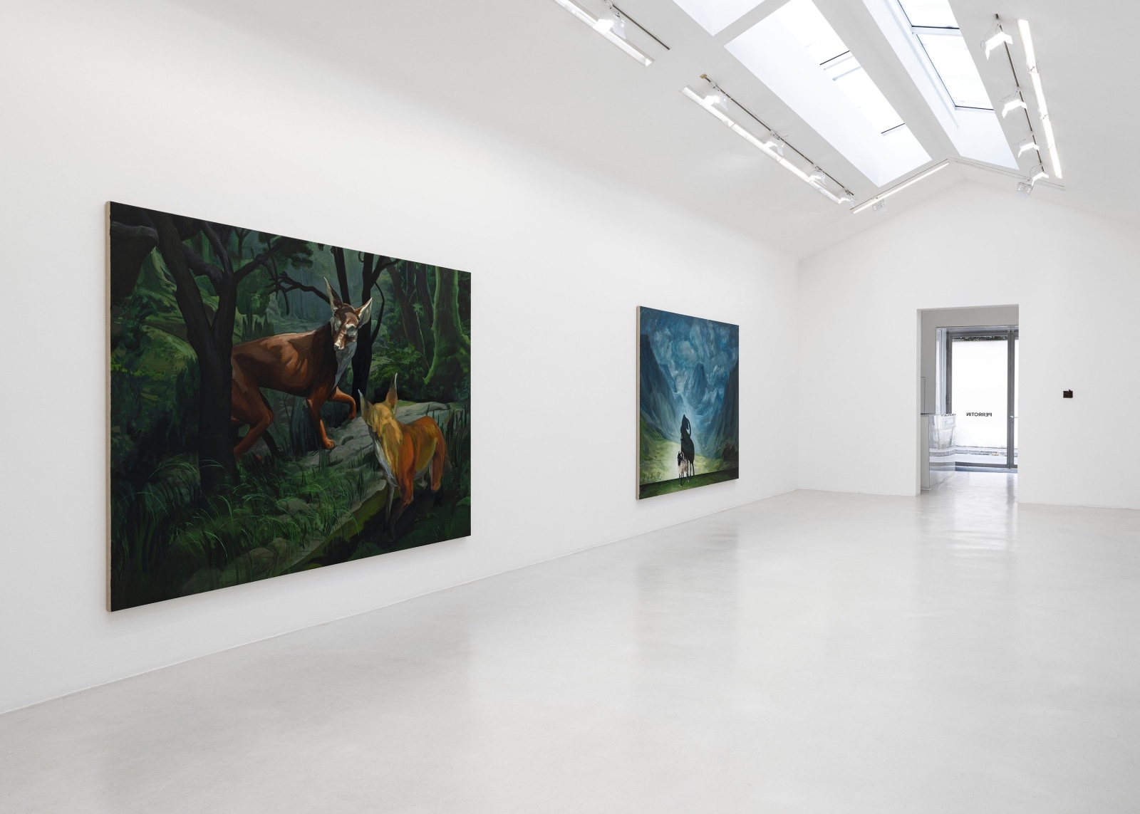 Installation view, Emma Webster, The Engine of Beasts, Perrotin, Paris, 2024