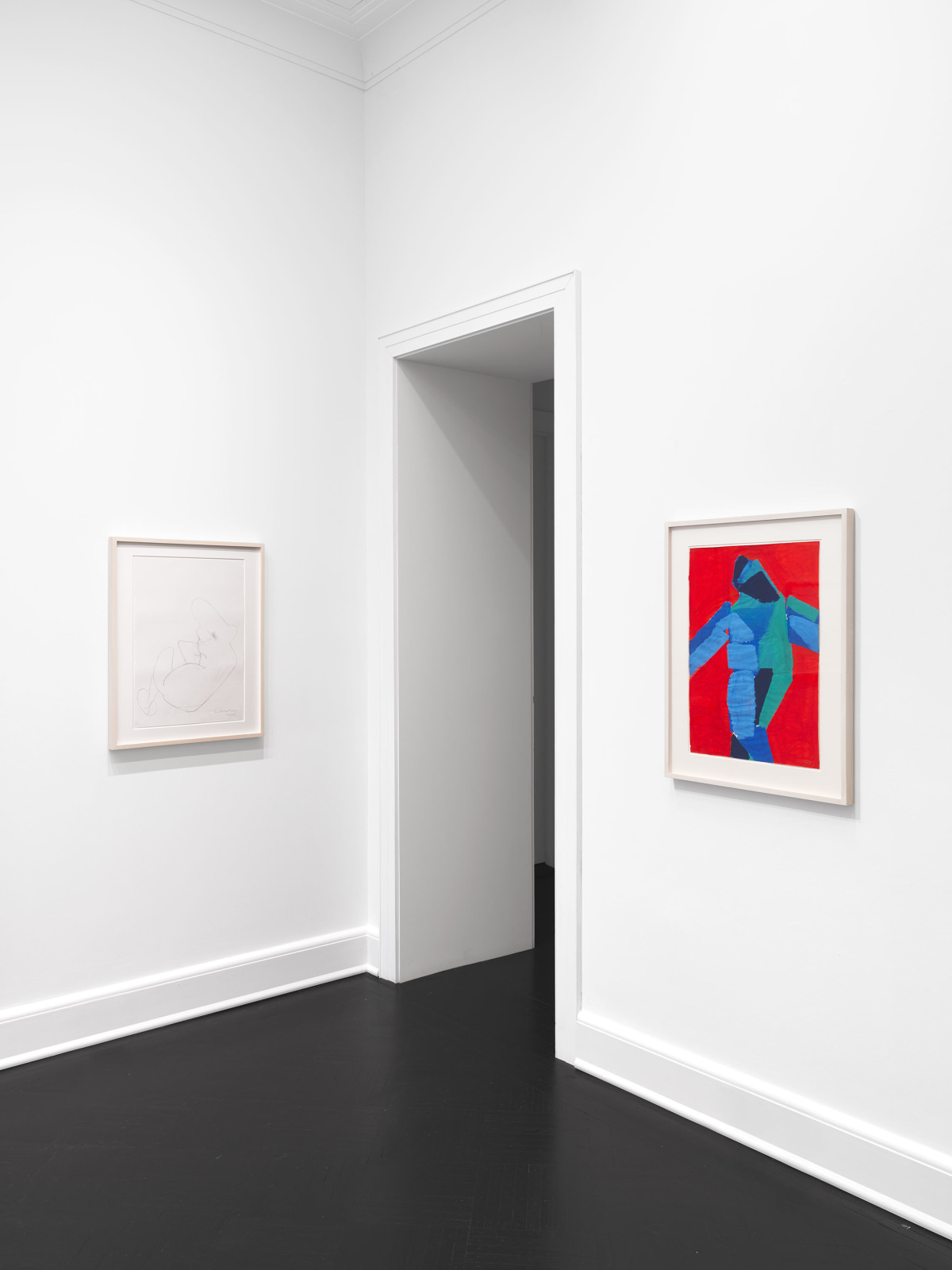 Installation view, Maria Lassnig, Drawings, Petzel, 2024