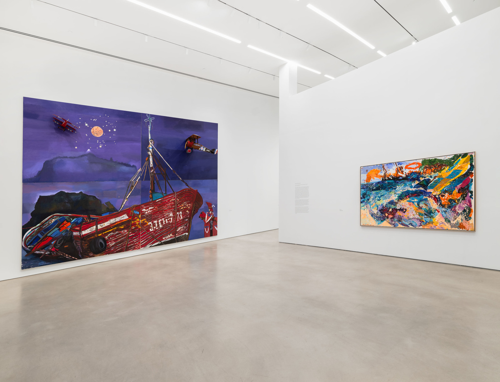 Installation view, Malcolm Morley, Painting as Model,&nbsp;Petzel, 2024