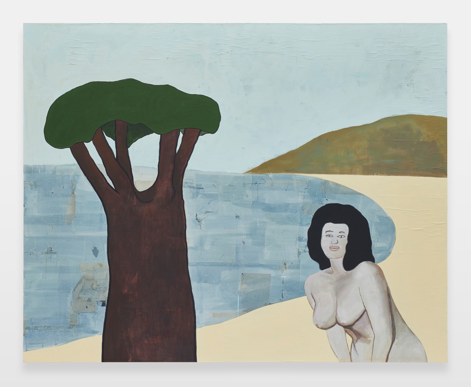 Tomoo Gokita, Seaside Week End, 2023, Acrylic, colored pencil, pencil, and paper on canvas, 71.7 x 89.6 inches