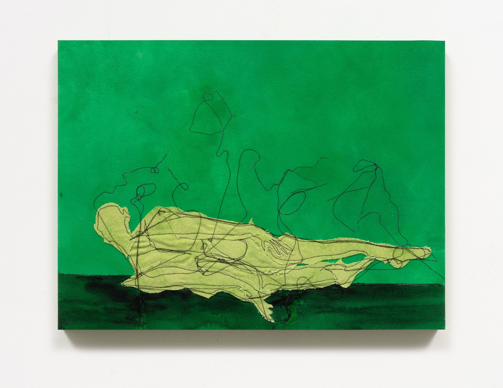 Tschabalala Self, Study 10 on Wood with Elevating Figure