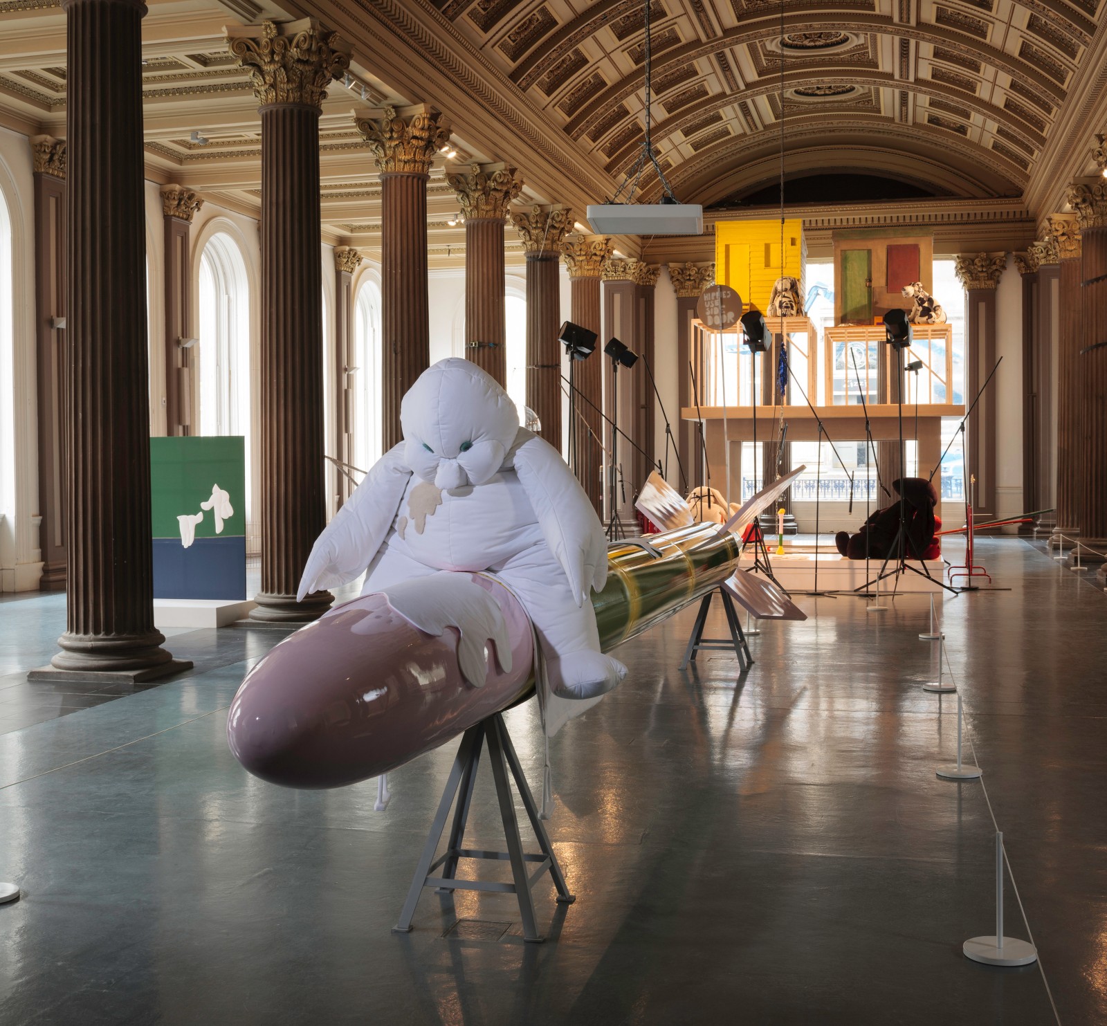 Cosima von Bonin: Who&rsquo;s Exploiting Who in the Deep Sea?. Installation view, 2016. Glasgow International, Gallery Of Modern Art, Glasgow. Photo: Ruth Clark.