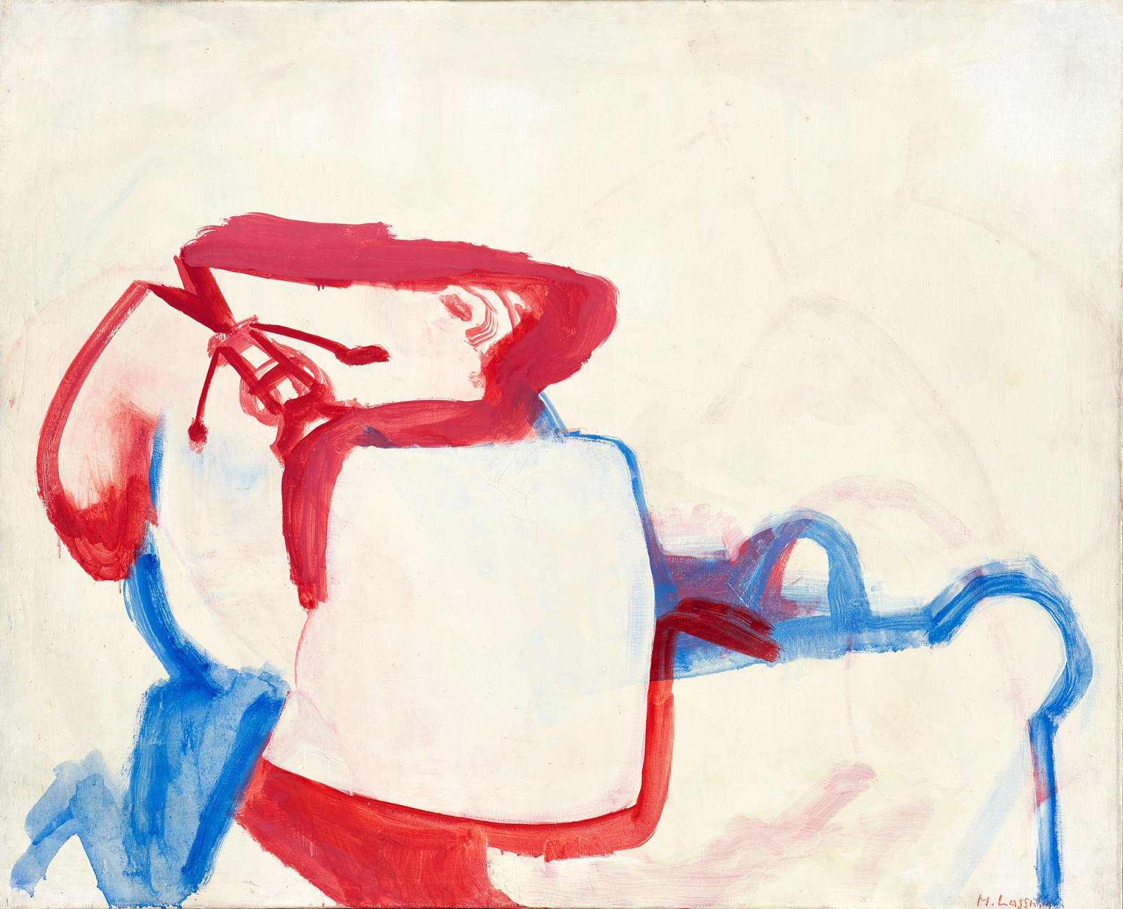 Maria Lassnig, Rot-blaue Figuration