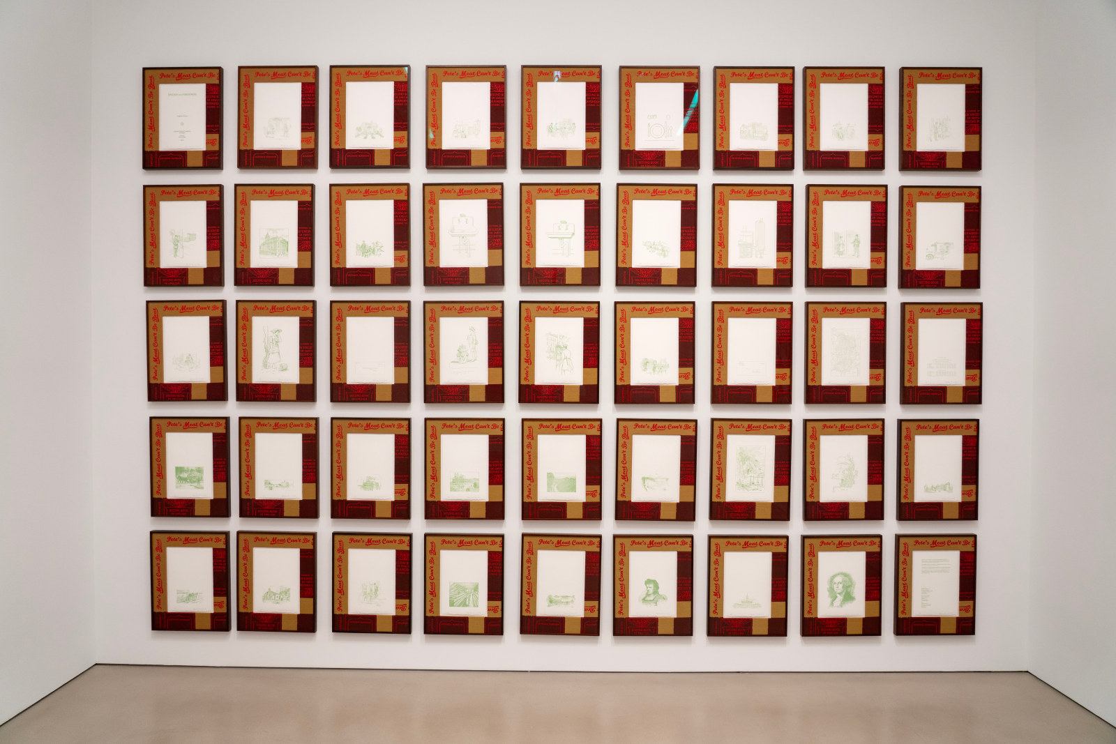 Installation view, Stephen Prina: English for Foreigners (abridged: the sequel), Petzel, 2025.