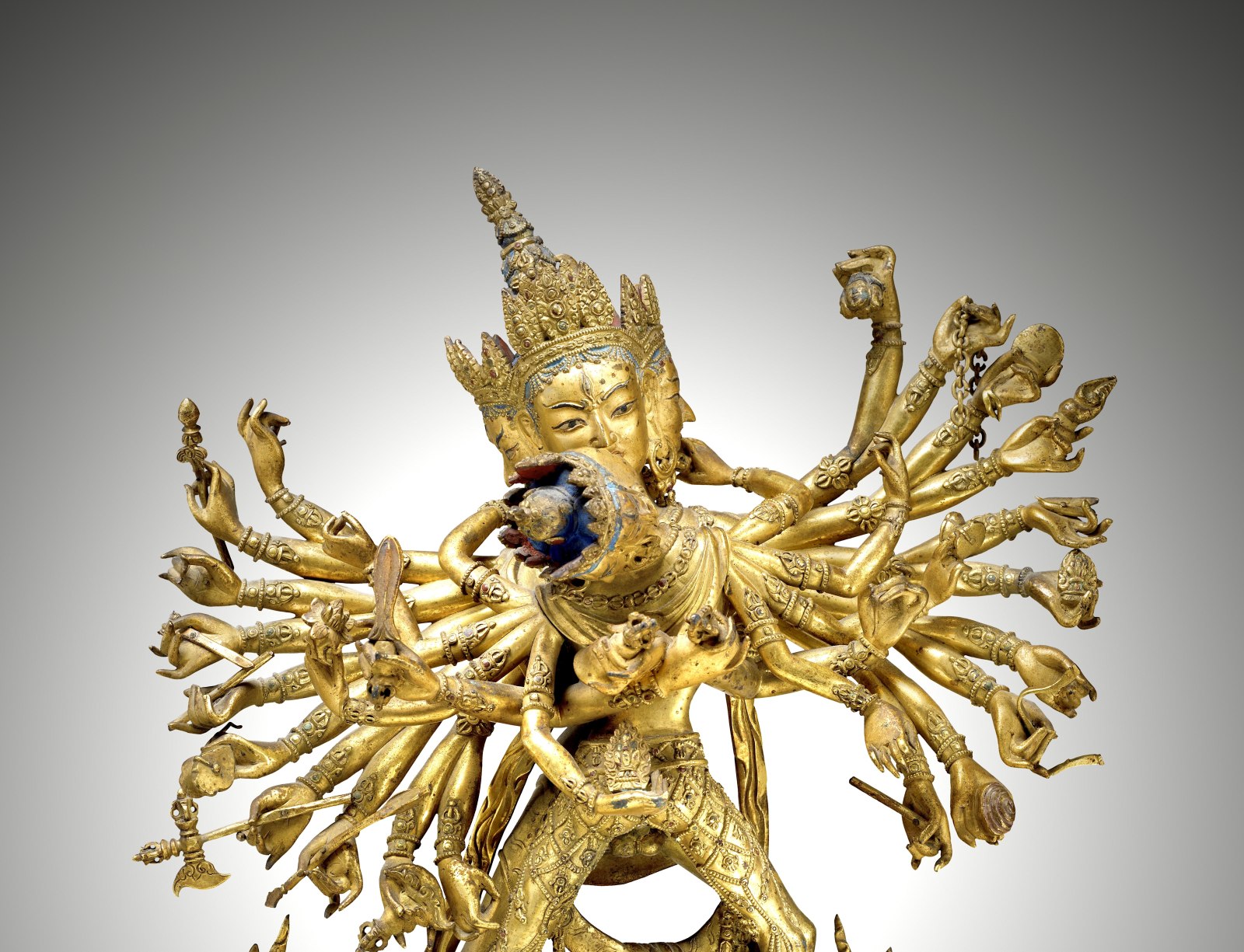 The subject of this splendid gilt-copper alloy image is Kalacakra, The Wheel of Time