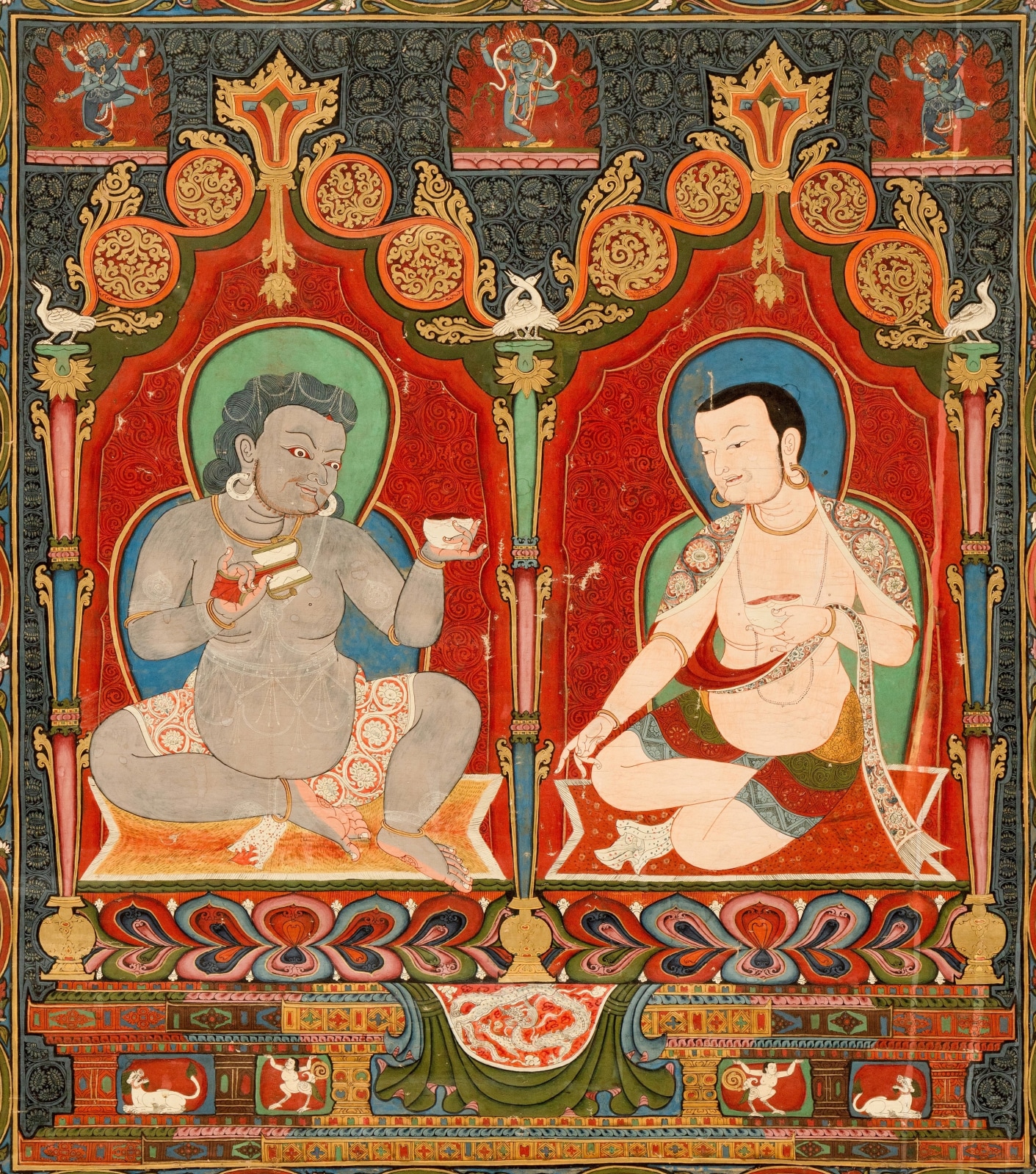 MAHASIDDHAS DAMARUPA AND AVADHUTIPA Tibet, Sakya school, Ngor Monastery, circa 1420