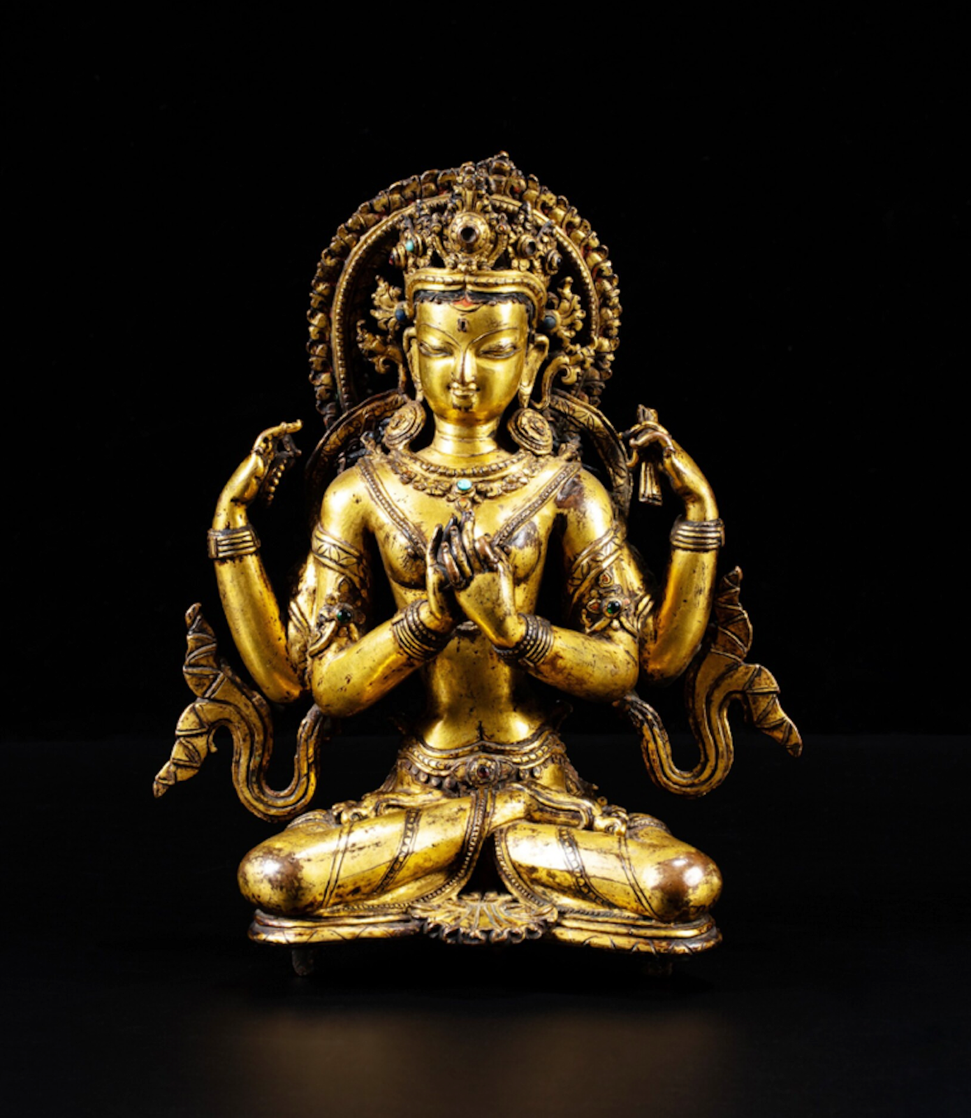 Nepalese bronze sculpture of the goddess Prajnaparamita