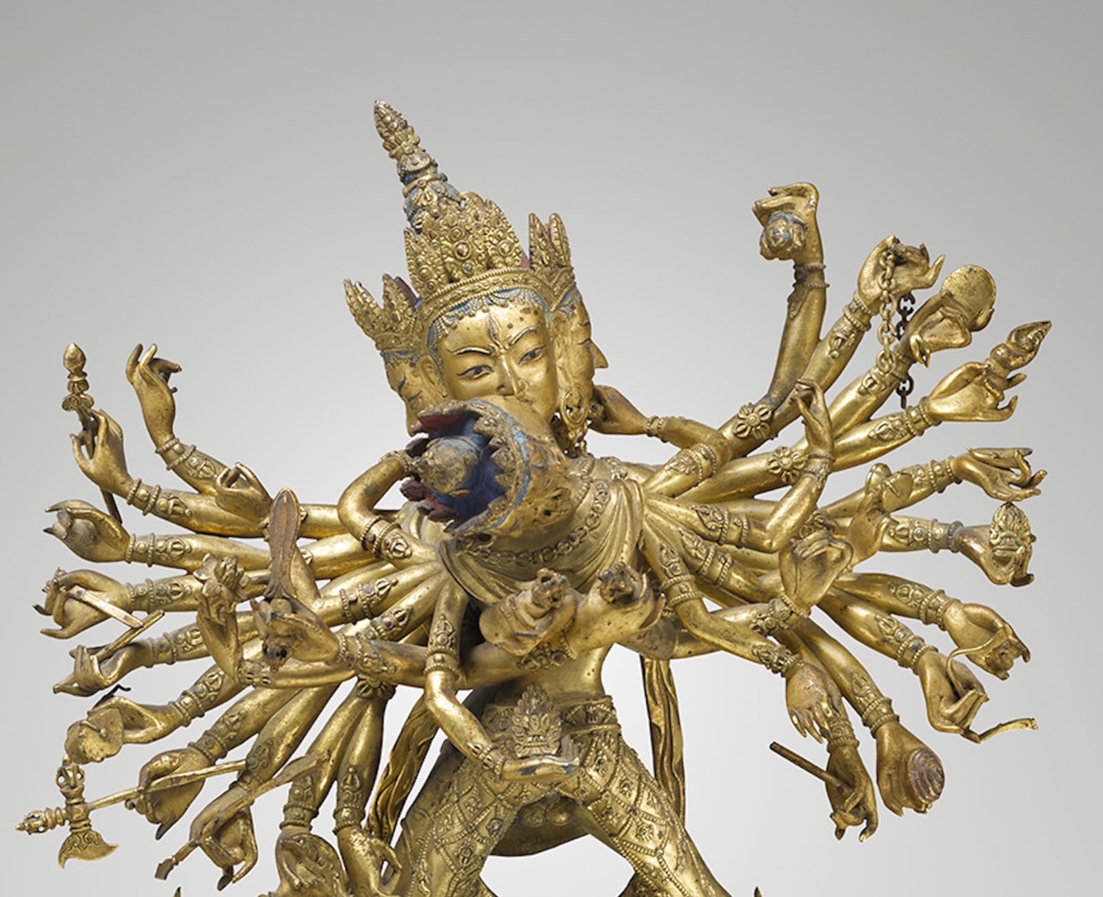 The subject of this splendid gilt-copper alloy image is Kalacakra, The Wheel of Time