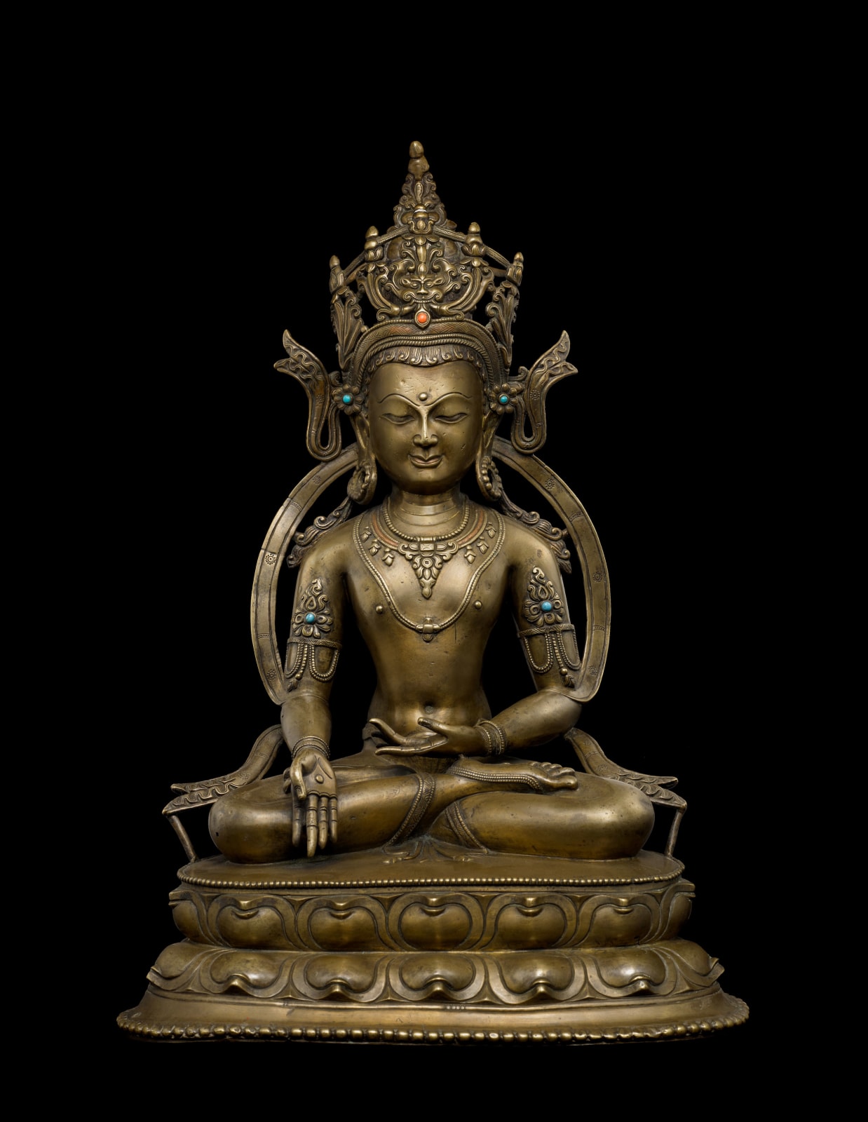 Western Tibetan 14th century bronze sculpture of Ratnasambhava