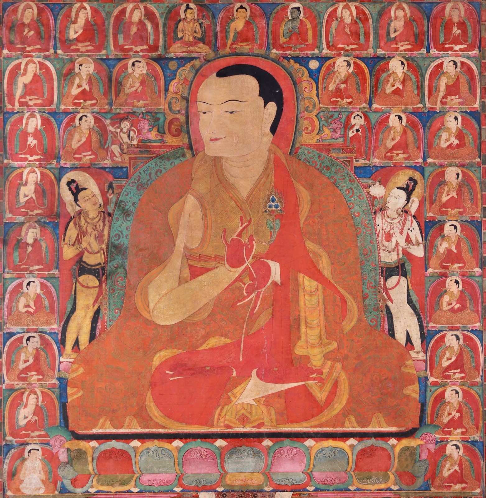Tibetan painting of a Buddhist master (lama)