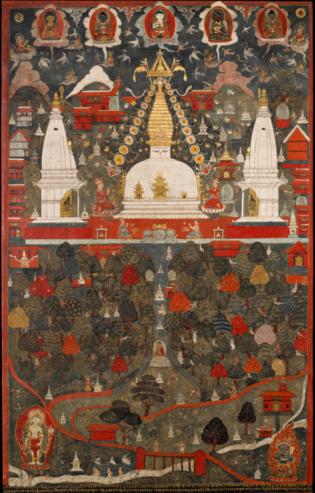Paubha of Swayambunath Stupa - Nepal - Artworks-Items - Carlton Rochell