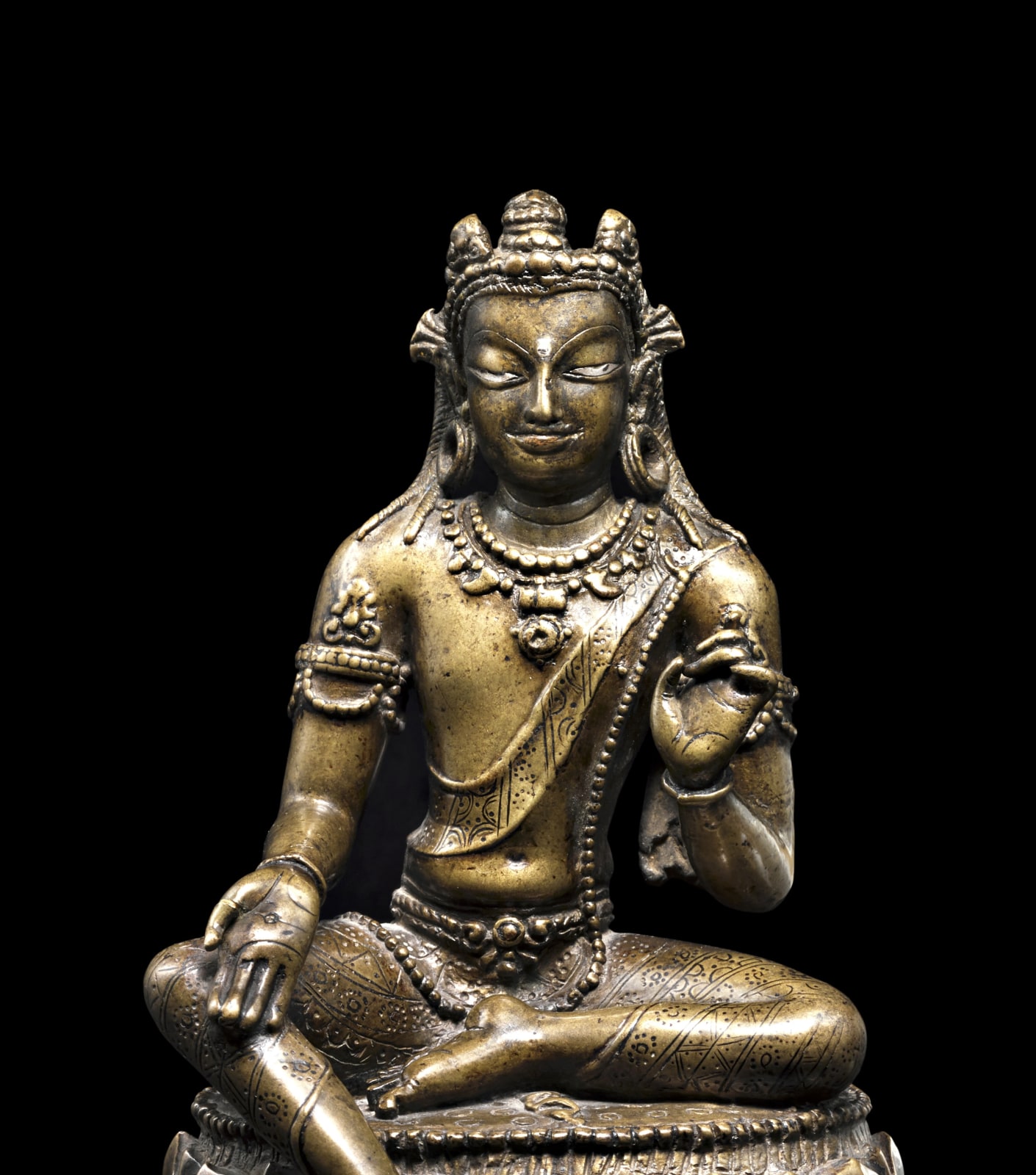 Siddhaikavira is a white form of the bodhisattva Manjushri, the Buddhist deity of wisdom, intelligence, and enlightenment