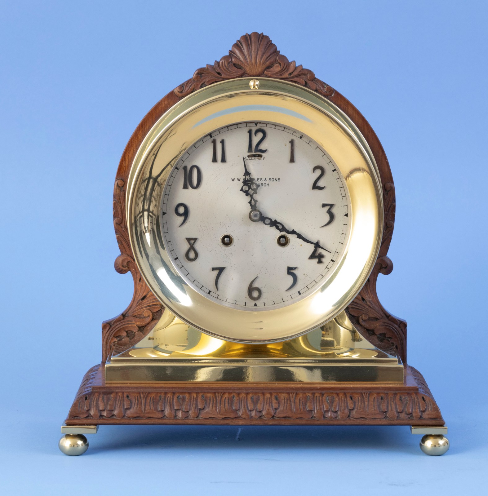 Rare Chelsea &amp;quot;Commander Clock with Carved No. 1 Base with 6Inch Special Dial, circa 1911