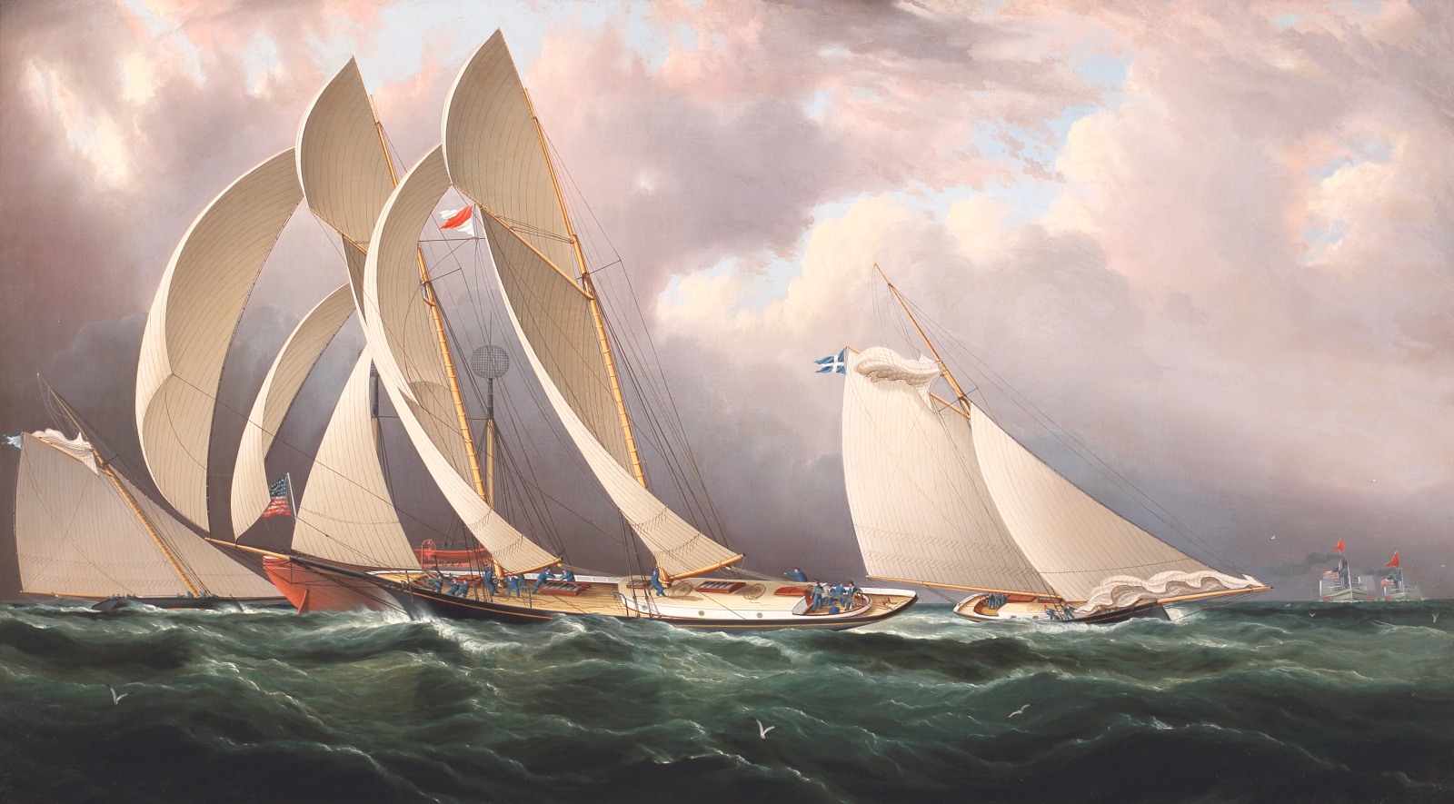 Yacht racing Off Sandy Hook NYYC Regatta June 14, 1877 by JE Buttersworth