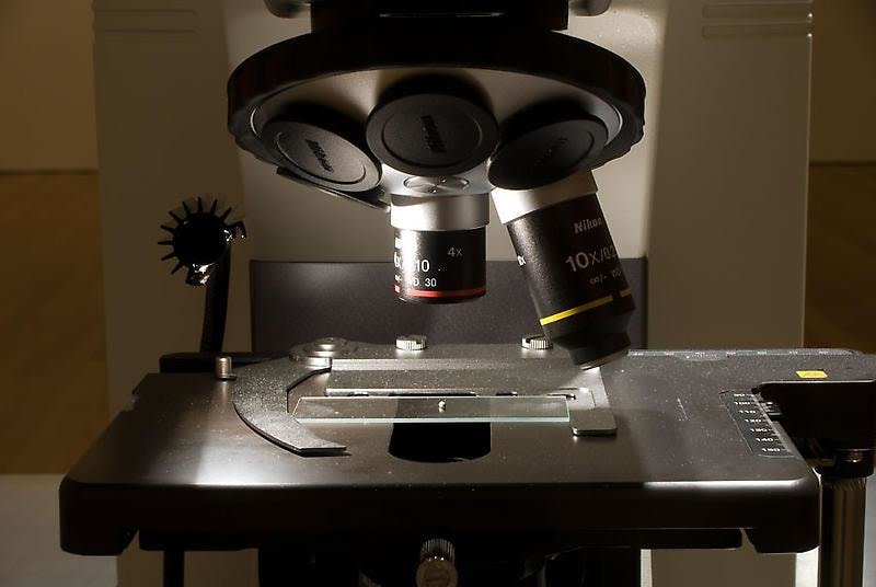 close up of microscope