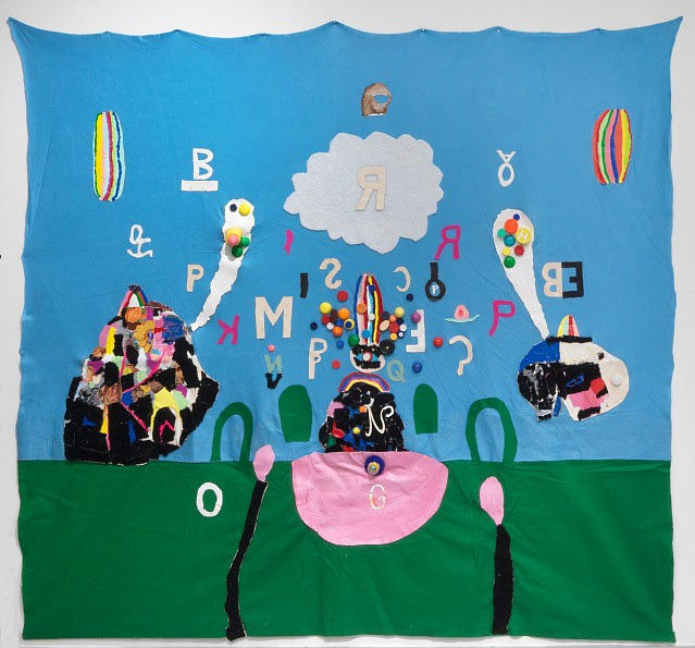 colorful mixed media on felt