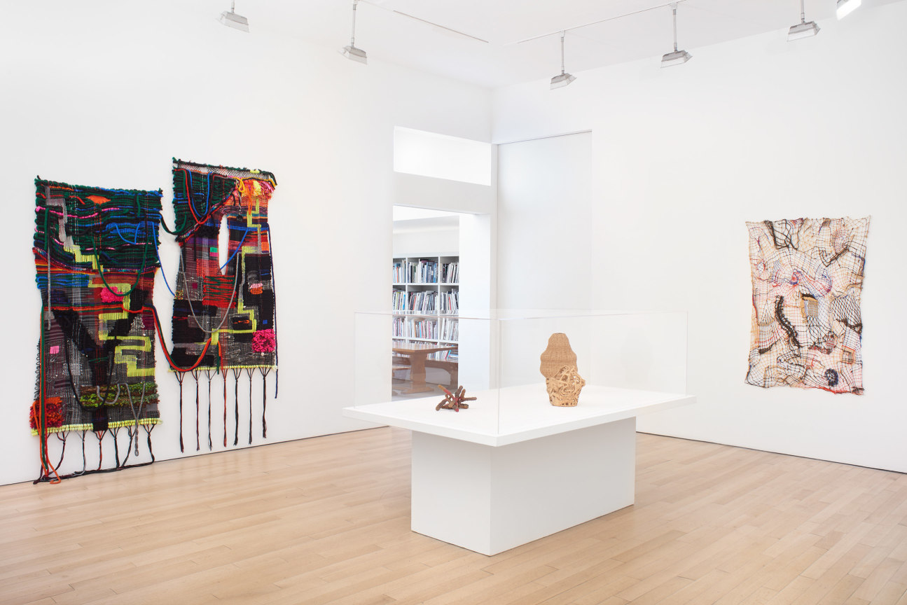 installation view of several artworks