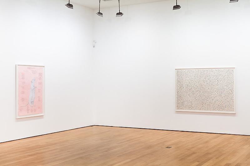 installation view of two artworks