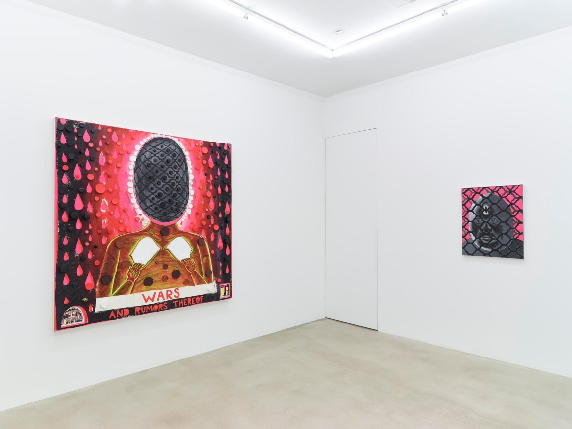 installation view of two artworks