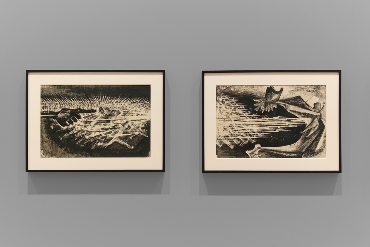 Installation View, Si Lewen, curated by Art Spiegelman, James Cohan, 52 Walker Street, New York, March 28 - May 4, 2024.