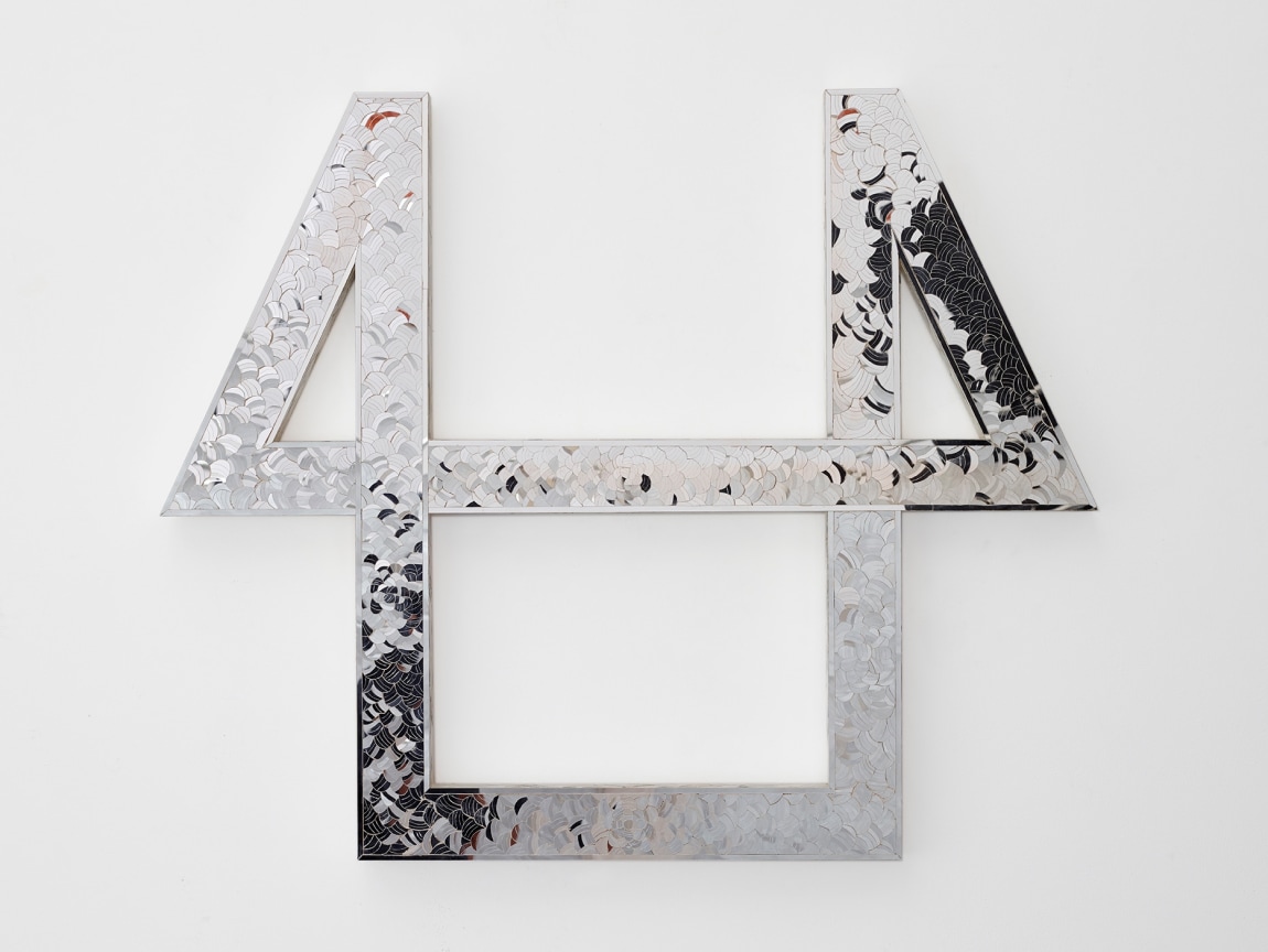 Geometric Mirror Sculpture Mounted on Wall by MONIR SHAHROUDY FARMANFARMAIAN