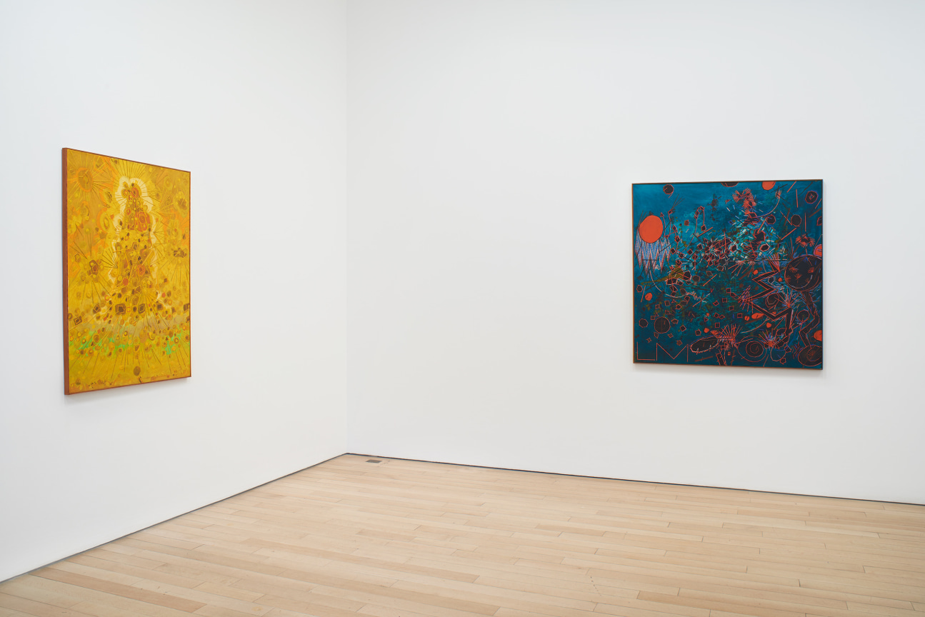 installation view of two artworks
