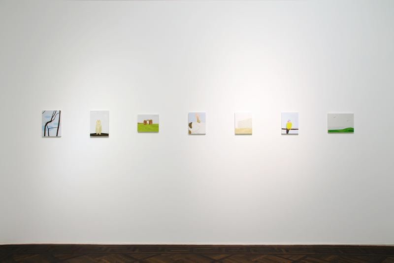 installation view of several artworks