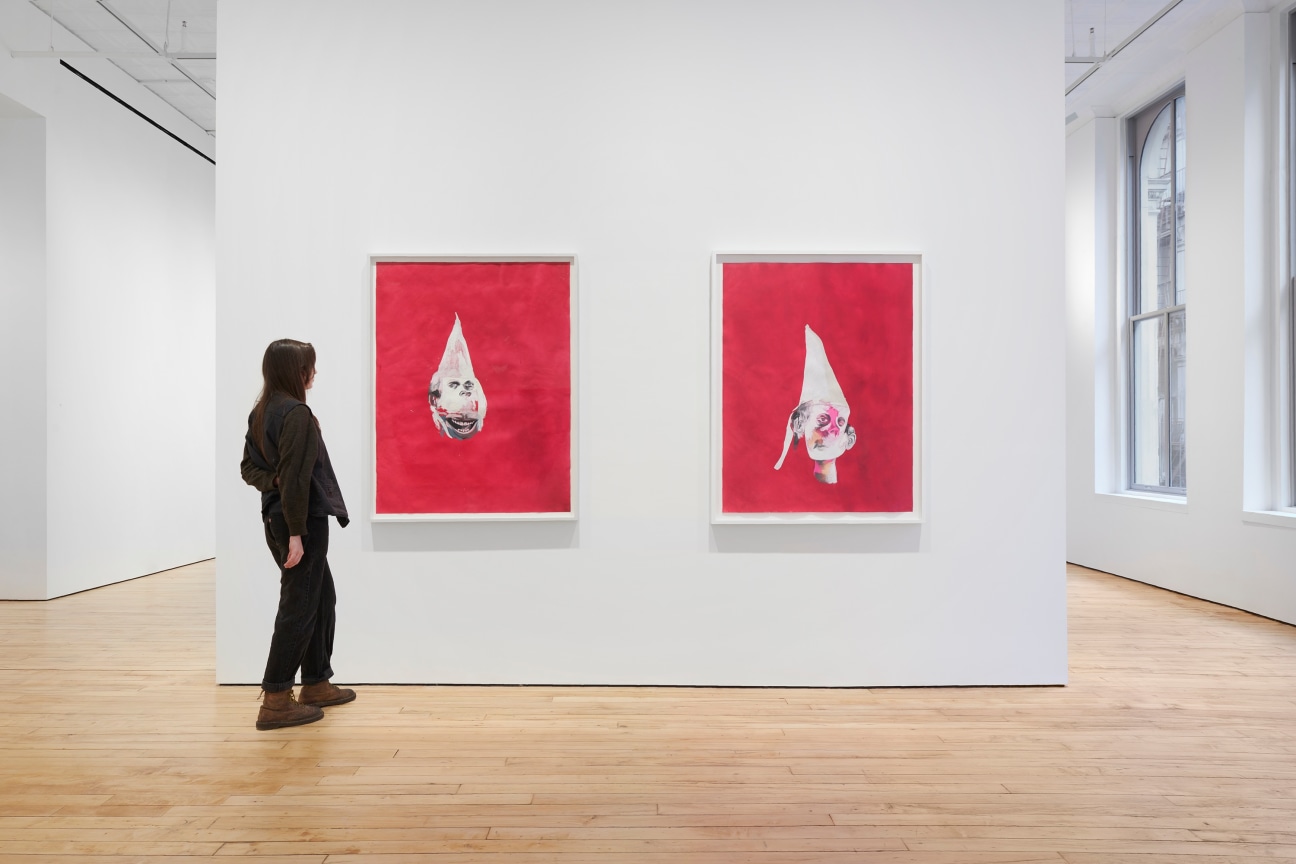 view of two hanging artworks