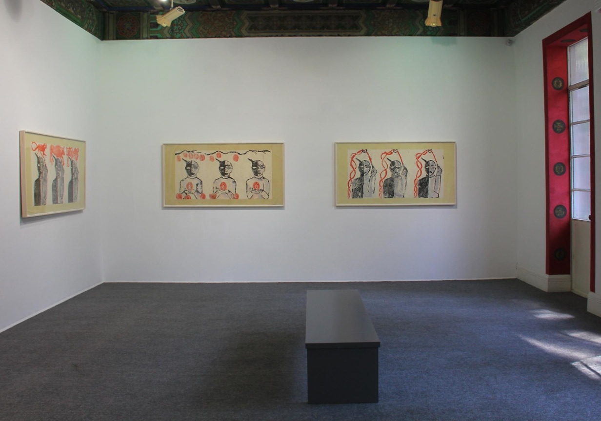 installation view of two artworks
