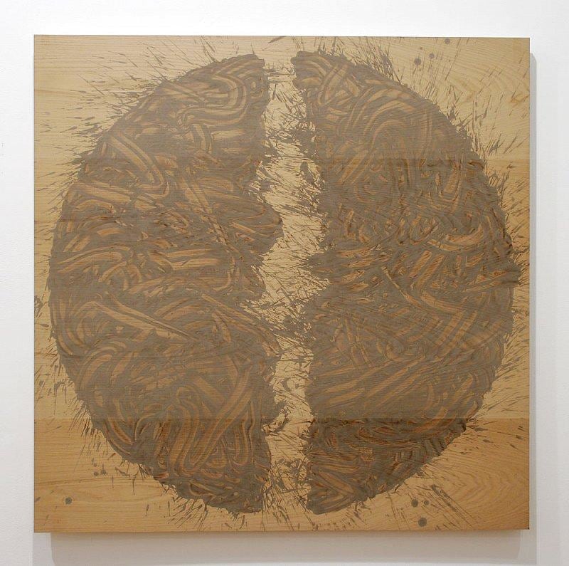 River Avon mud with acrylic medium and paint on wood