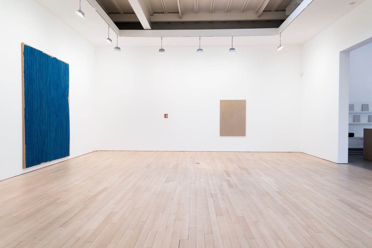 installation view of three artworks