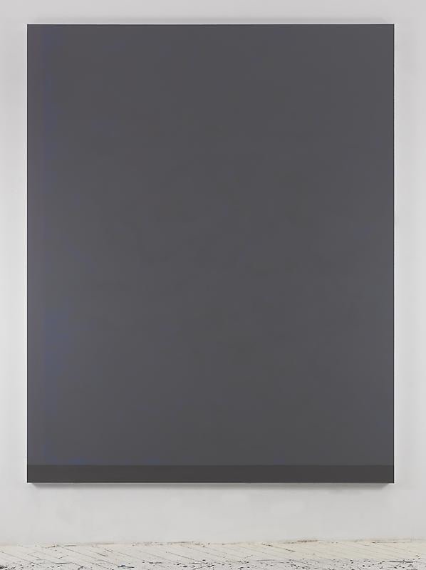 greyish painting with a grey border at the bottom