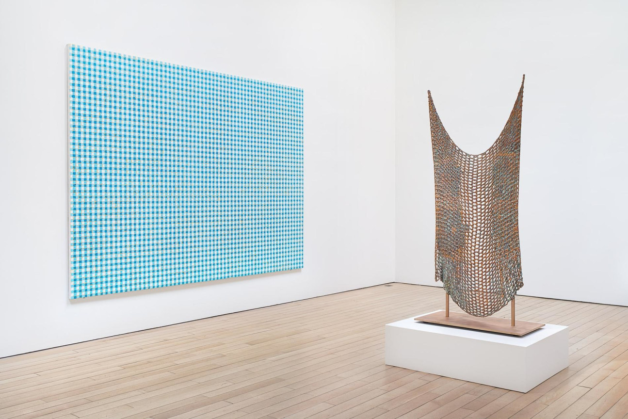 Installation view of two artworks